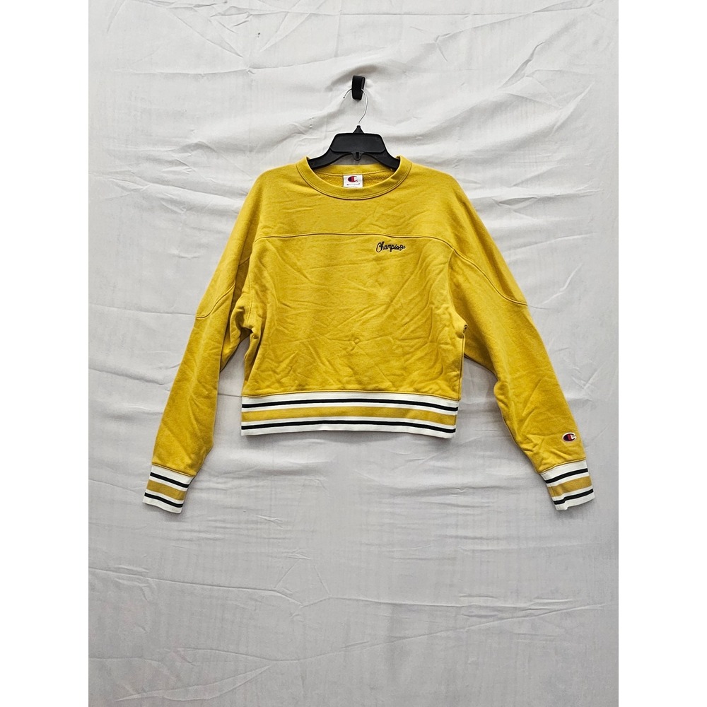 Champion Womens Elective Cropped Crew Sweatshirt Lemon Curry Yellow S